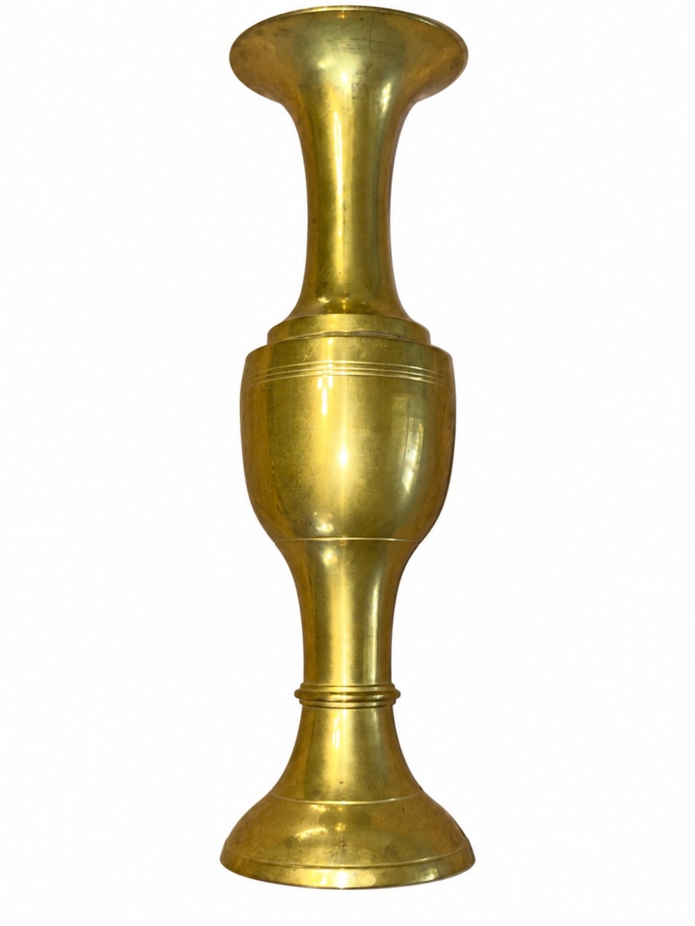 Source Unknown Gold Brass Tall Decorative Vase